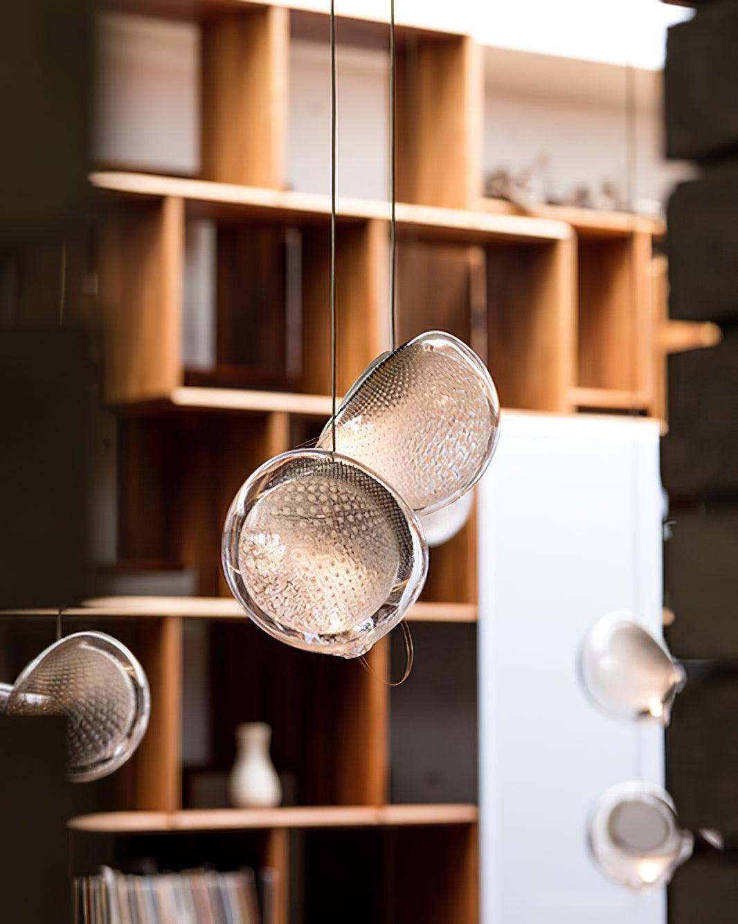 Chandelier Mesh Glass Orbs Cluster Frame Modern Minimalist - Letslighting
