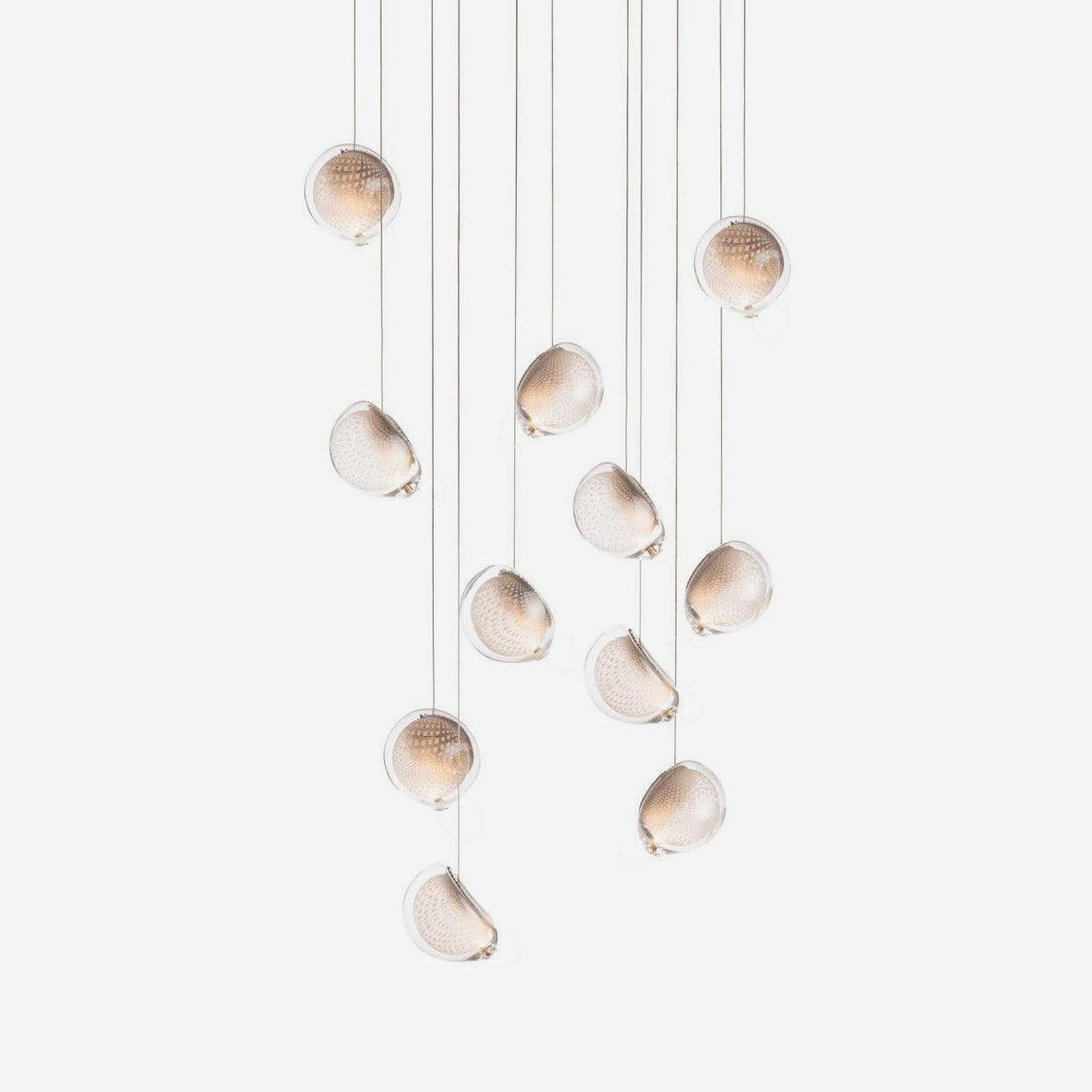 Chandelier Mesh Glass Orbs Cluster Frame Modern Minimalist - Letslighting