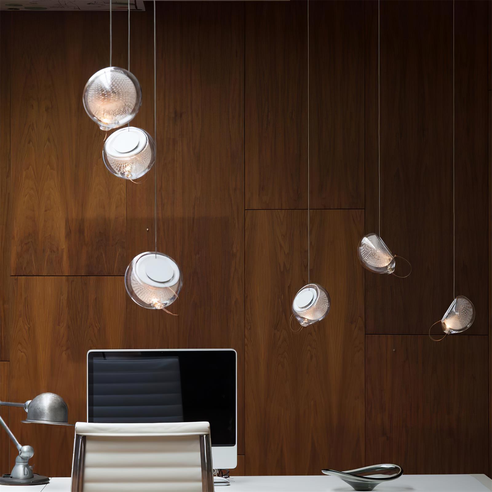 Chandelier Mesh Glass Orbs Cluster Frame Modern Minimalist - Letslighting