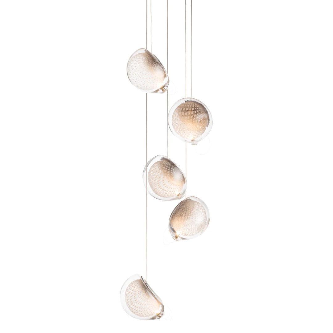 Chandelier Mesh Glass Orbs Cluster Frame Modern Minimalist - Letslighting