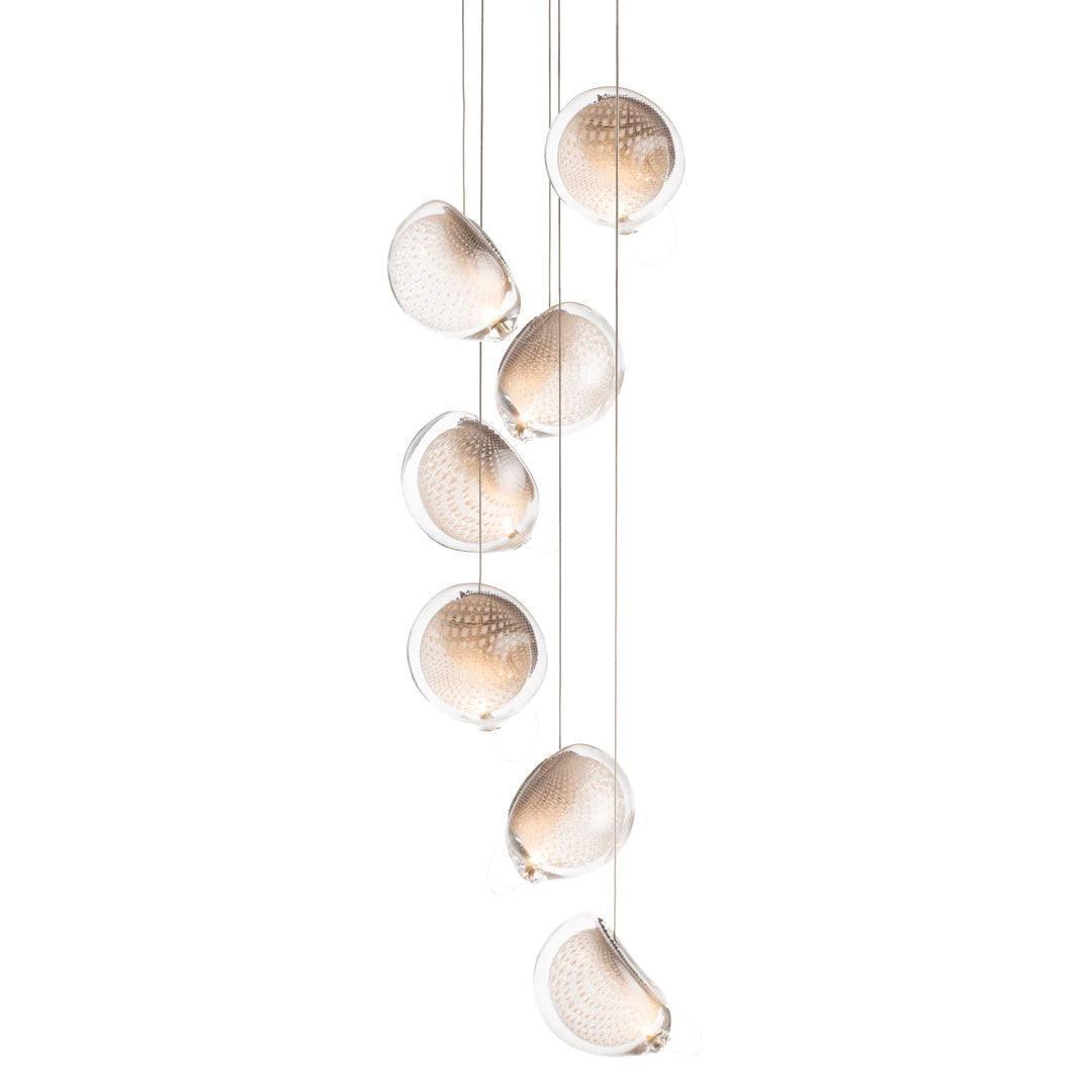 Chandelier Mesh Glass Orbs Cluster Frame Modern Minimalist - Letslighting