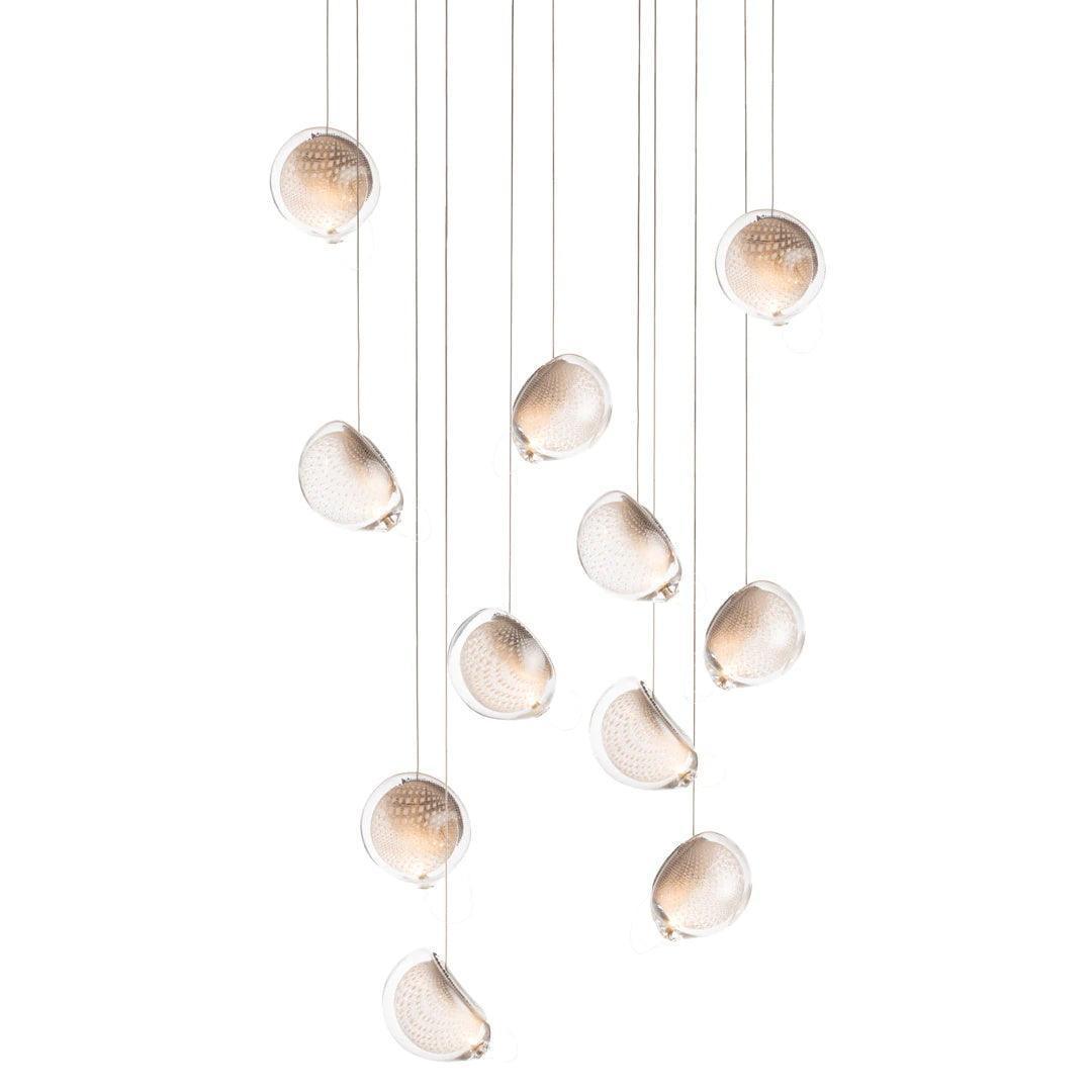 Chandelier Mesh Glass Orbs Cluster Frame Modern Minimalist - Letslighting
