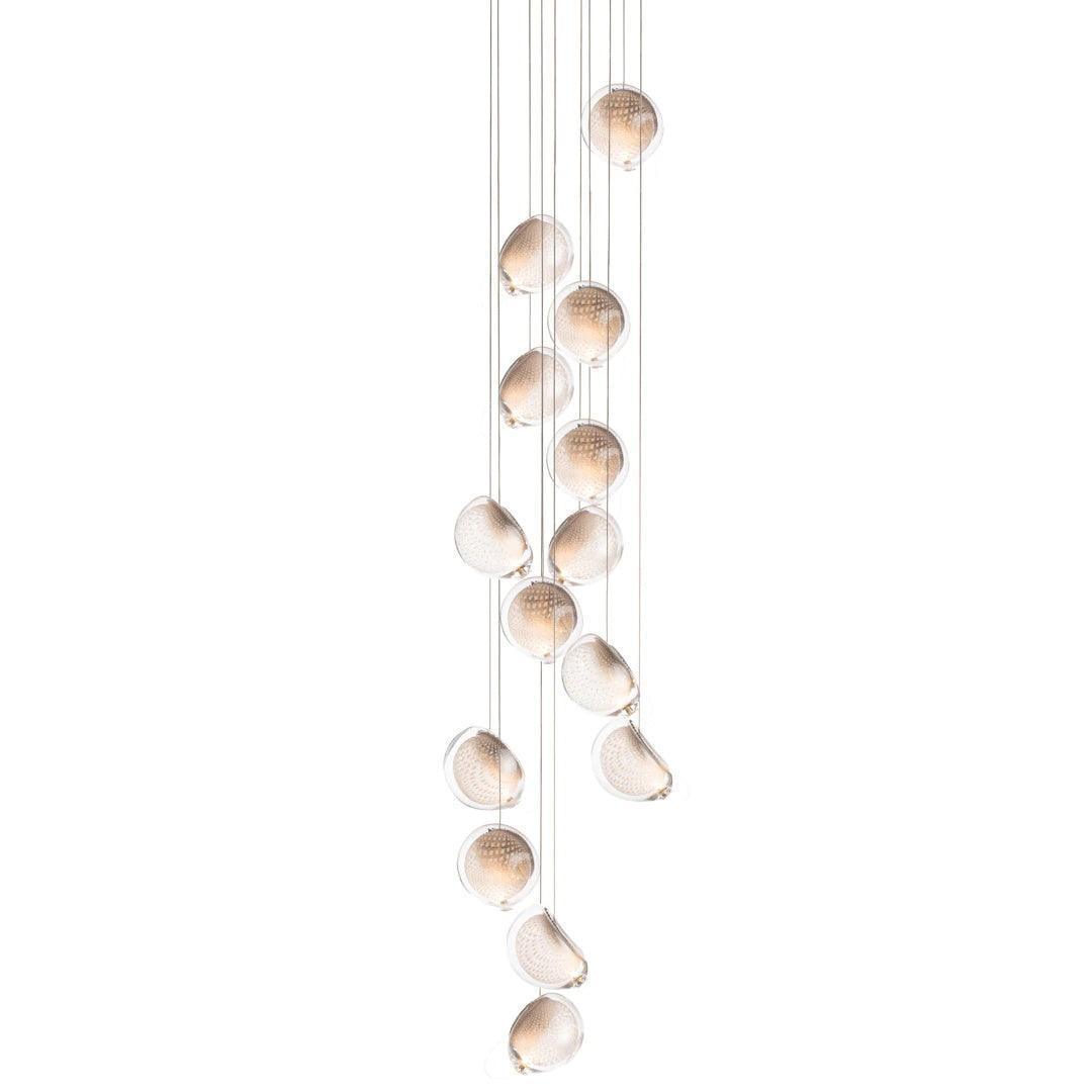 Chandelier Mesh Glass Orbs Cluster Frame Modern Minimalist - Letslighting