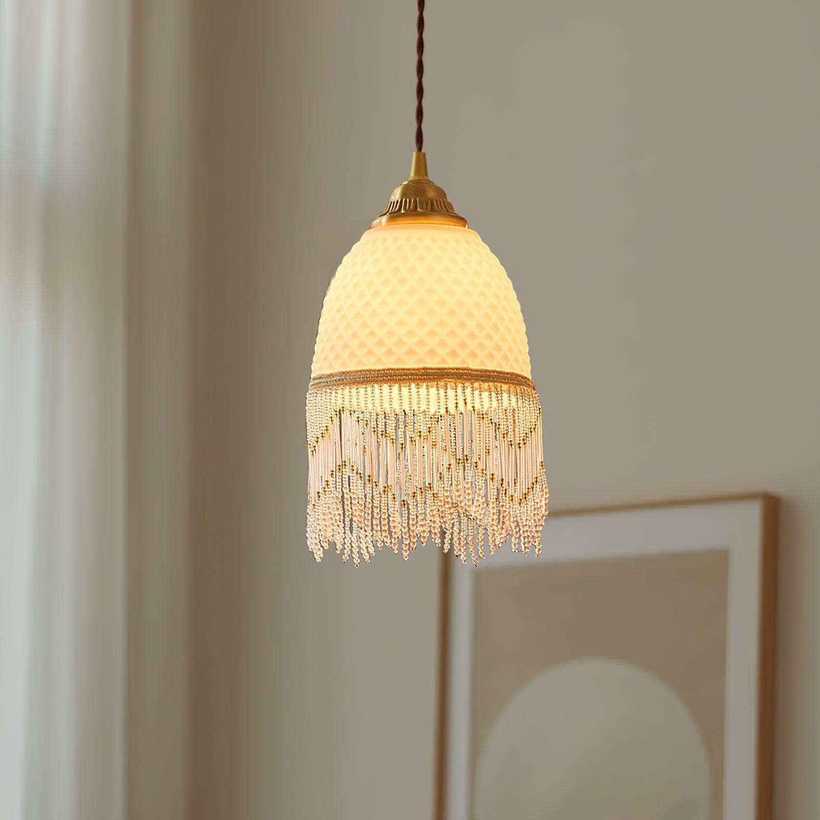 Mesh Tassel Glass Pendant Light - Blowlighting