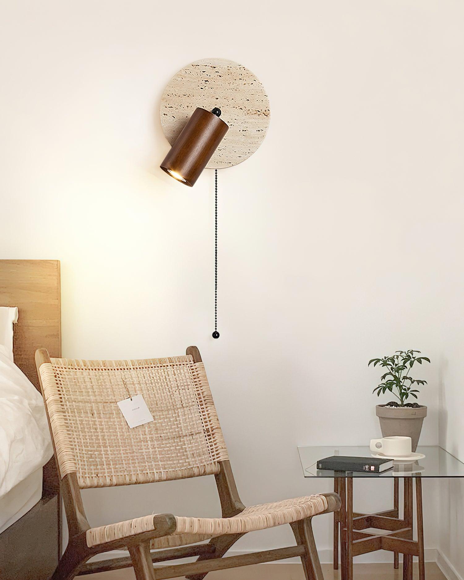 Travertine & Wood Wall Lamp - Letslighting