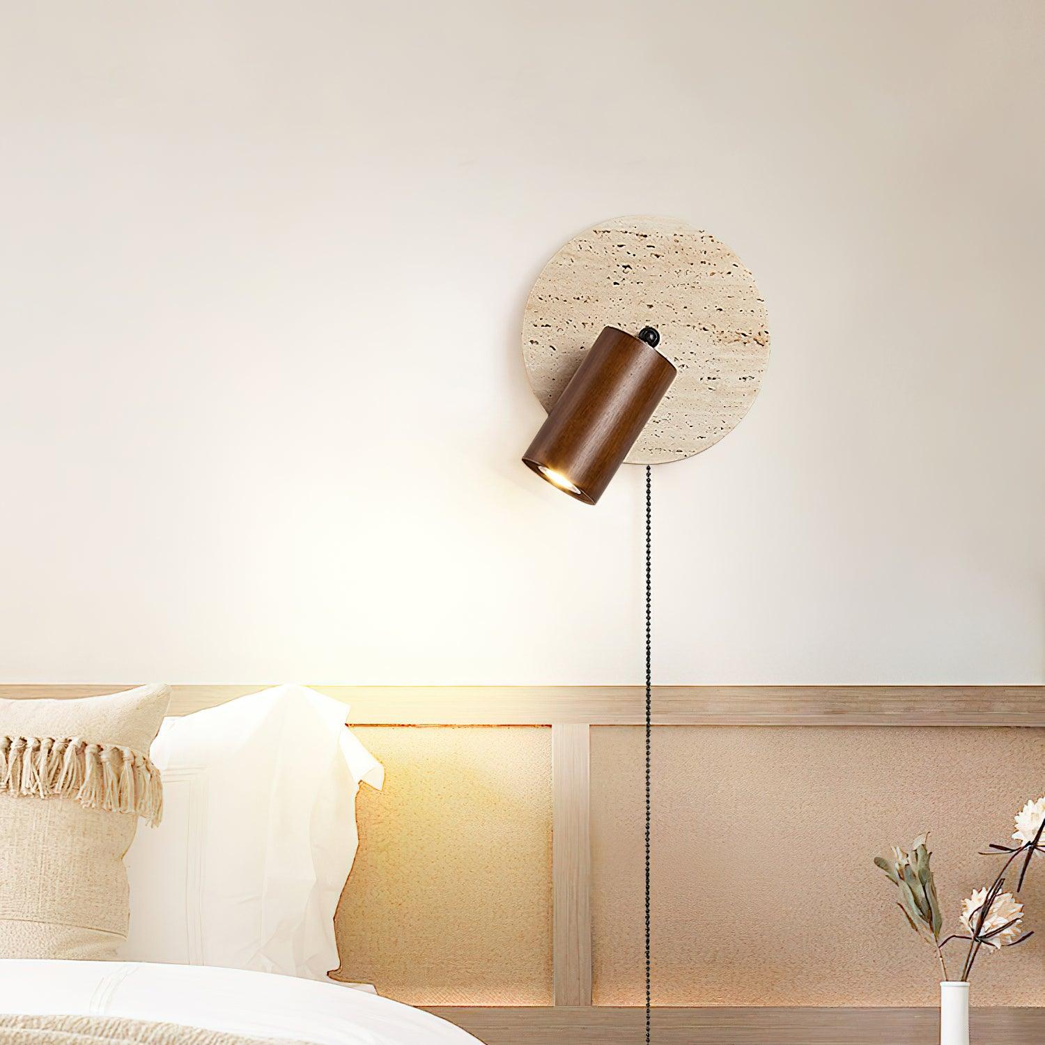 Travertine & Wood Wall Lamp - Letslighting