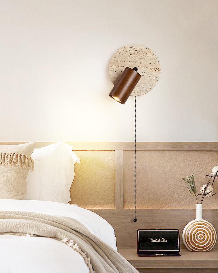 Travertine & Wood Wall Lamp - Letslighting