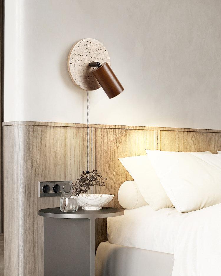 Travertine & Wood Wall Lamp - Letslighting