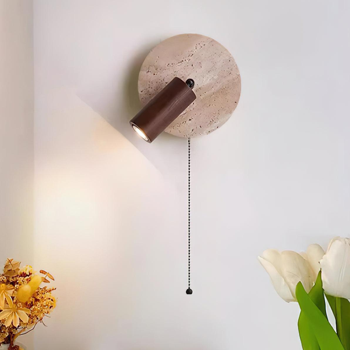Evzoryra Disc Swing Travertine Wall Light - Letslighting