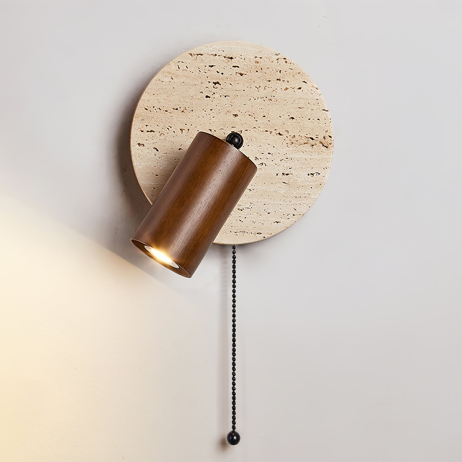 Evzoryra Disc Swing Travertine Wall Light - Letslighting
