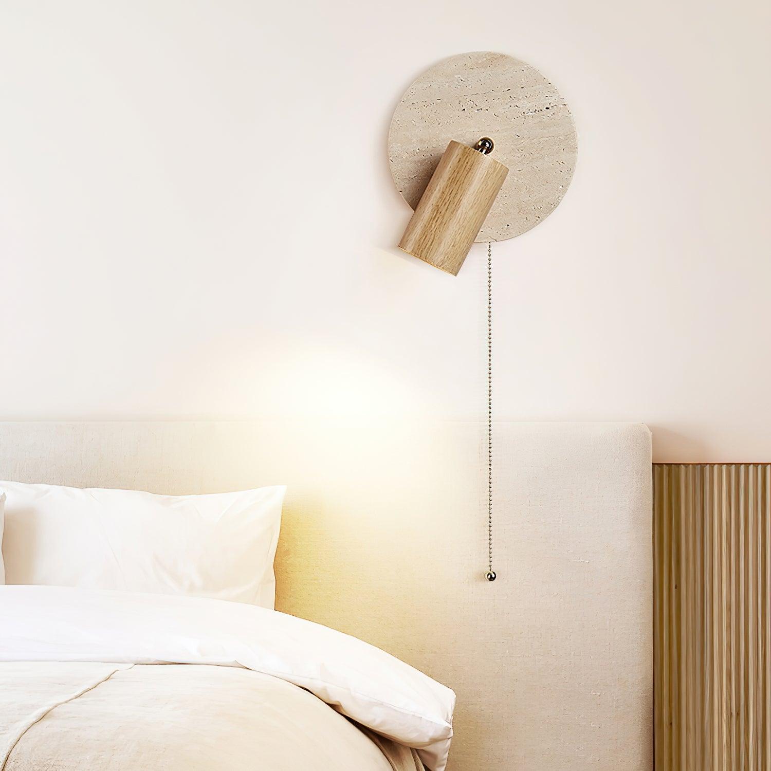 Evzoryra Disc Swing Travertine Wall Light - Letslighting