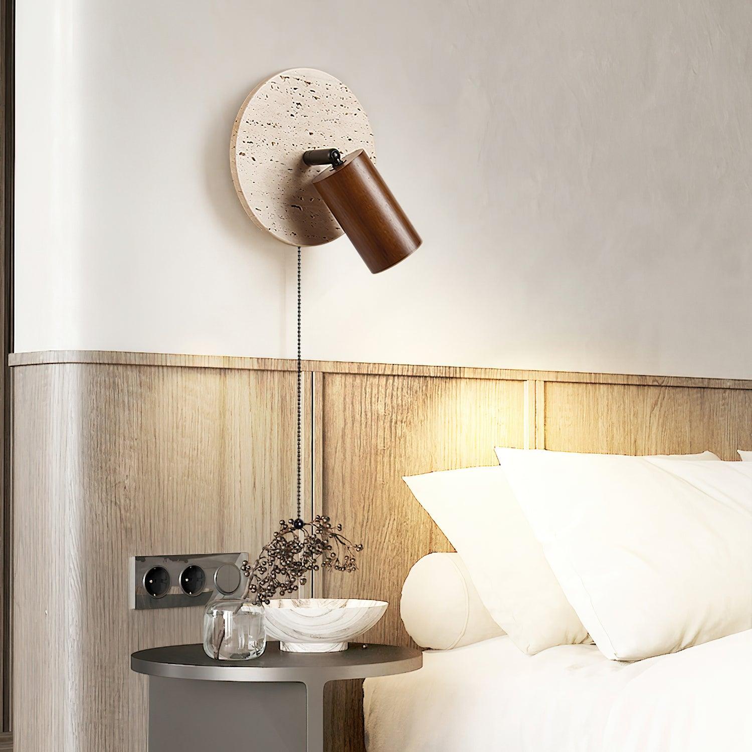Evzoryra Disc Swing Travertine Wall Light - Letslighting