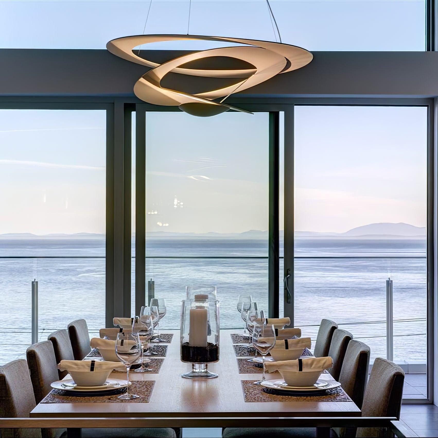 Micro LED Chandelier LED Swirl Rings - Letslighting