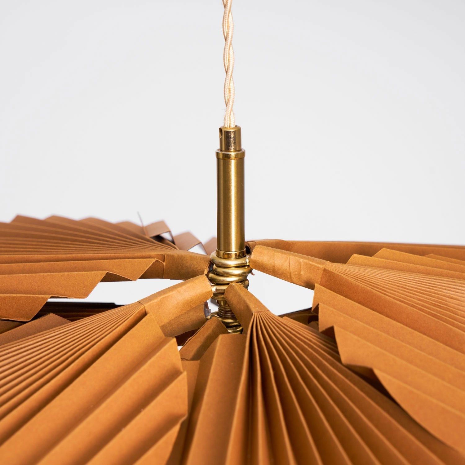 Pendant Lamp with Pleated Kraft Paper Petal Shade Warm Ambient - Letslighting