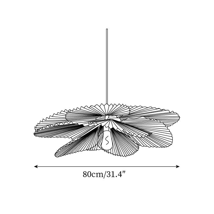 Pendant Lamp with Pleated Kraft Paper Petal Shade Warm Ambient - Letslighting