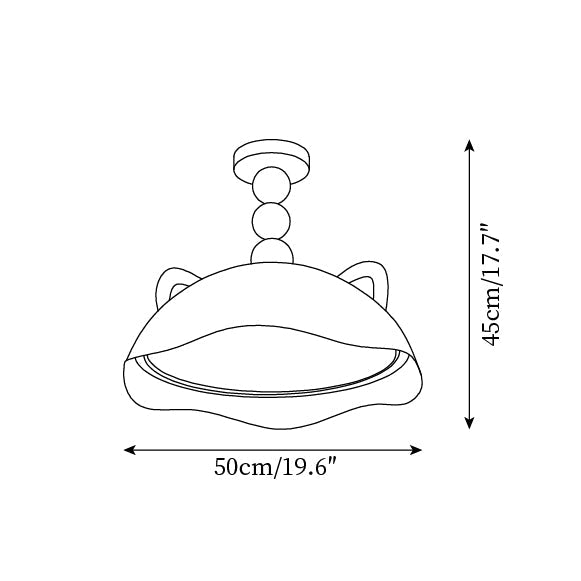 Miki Ceiling Light Cat Ears Orb Accent Playful Modern - Letslighting