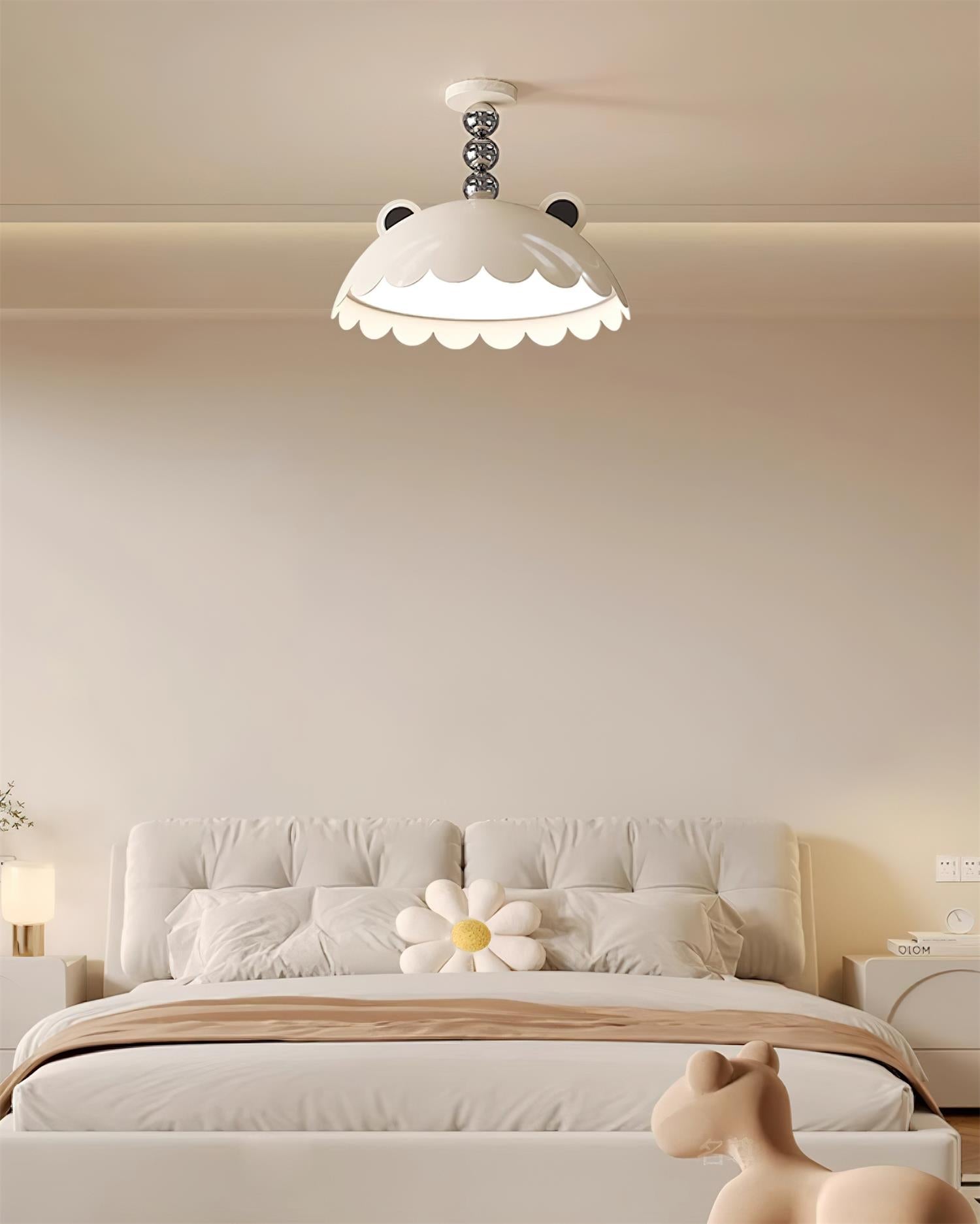 Miki Ceiling Light Cat Ears Orb Accent Playful Modern - Letslighting