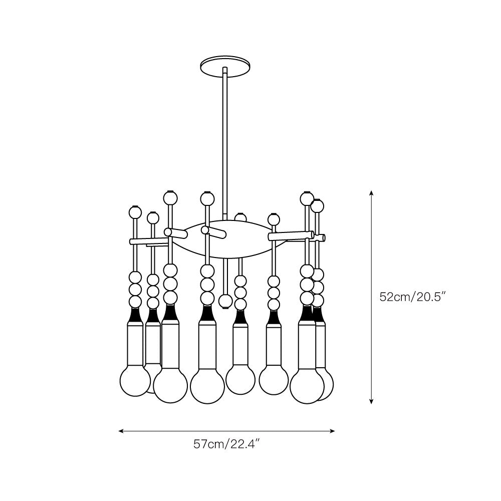 Esoleth Traditional Premium Elegance Marble Chandelier - Lamp Copper