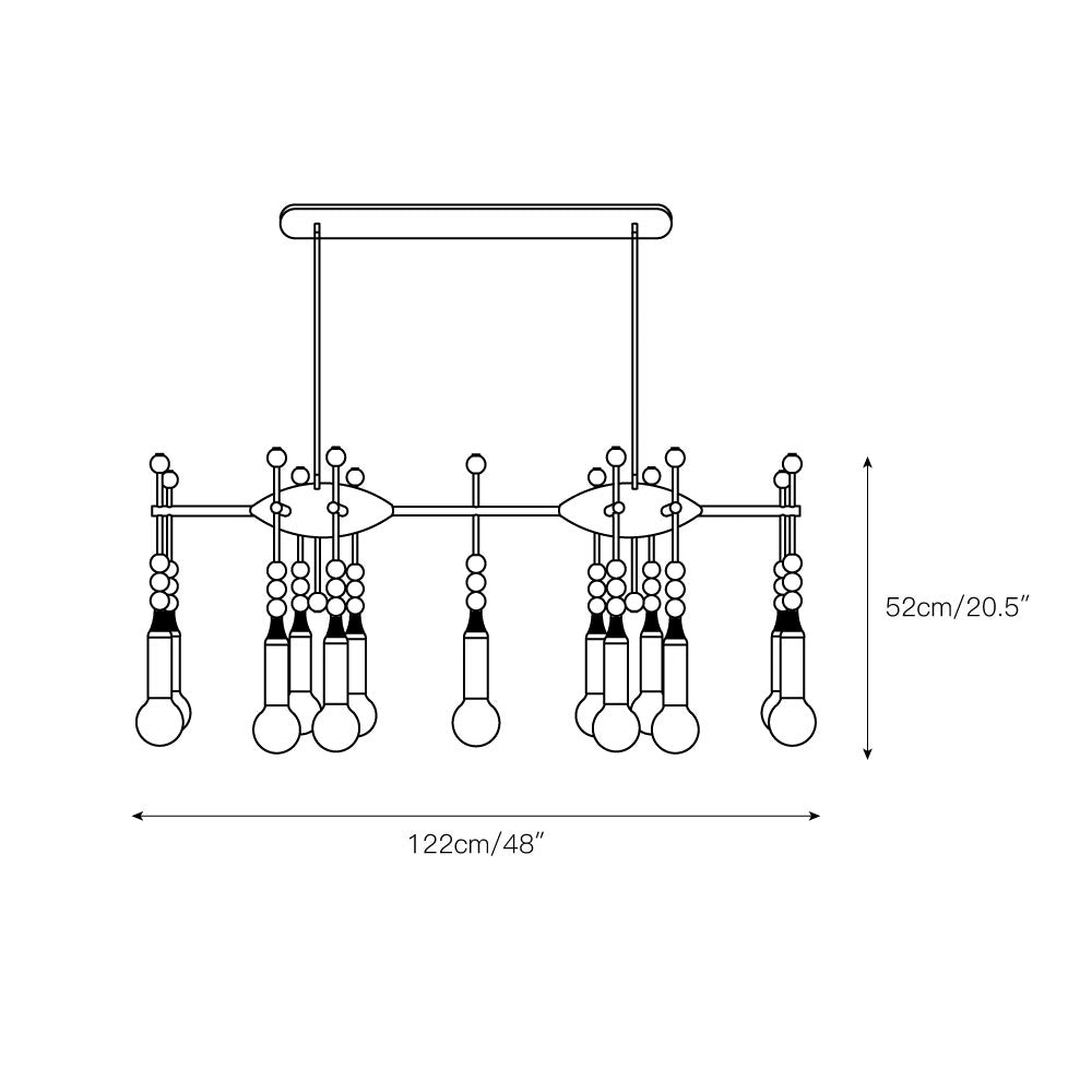 Esoleth Traditional Premium Elegance Marble Chandelier - Lamp Copper