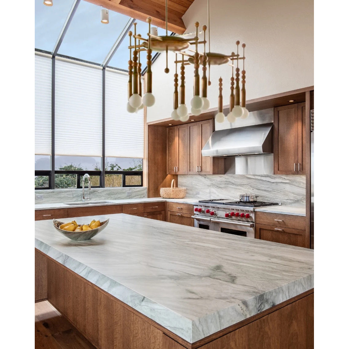 Esoleth Traditional Premium Elegance Marble Chandelier - Lamp Copper