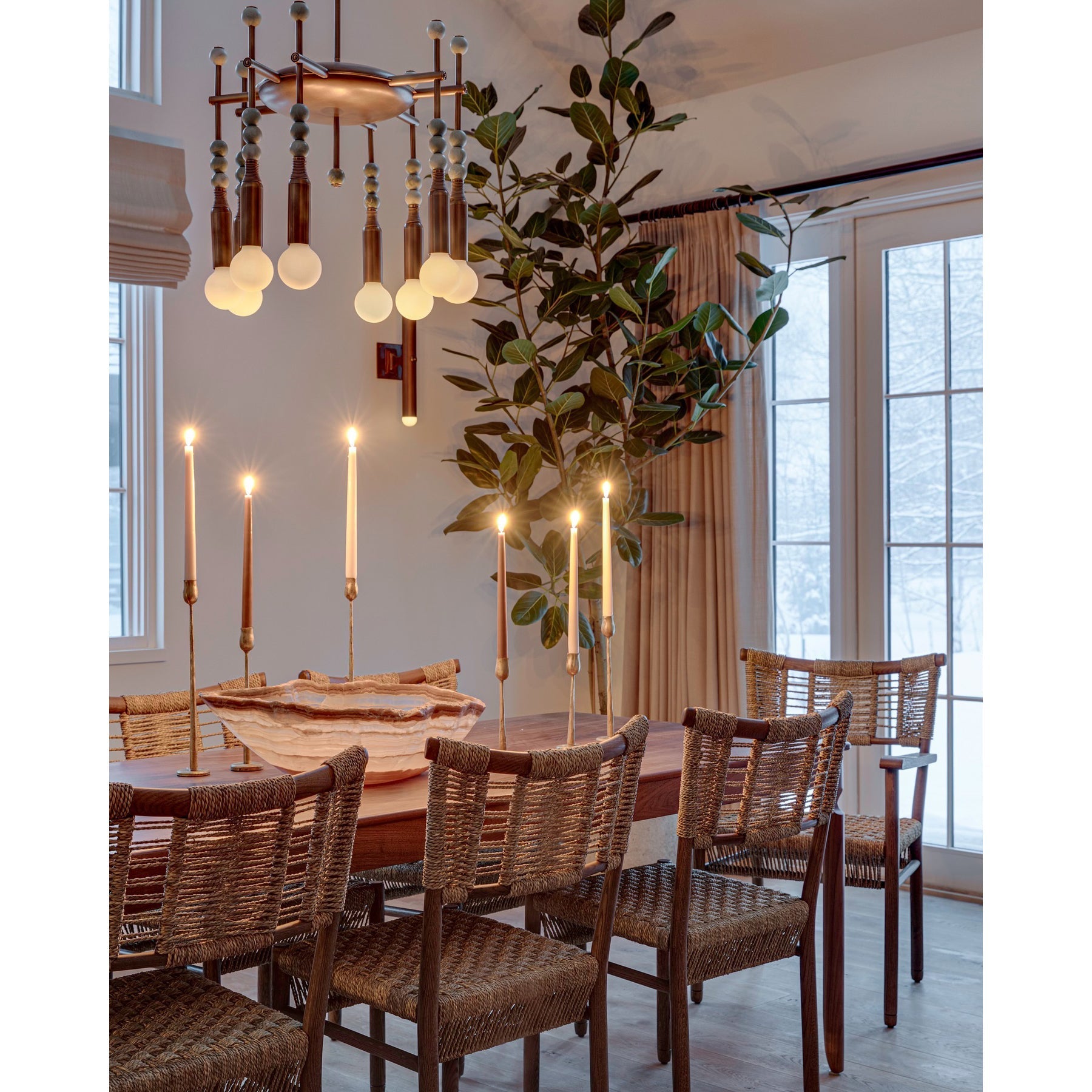 Esoleth Traditional Premium Elegance Marble Chandelier - Lamp Copper