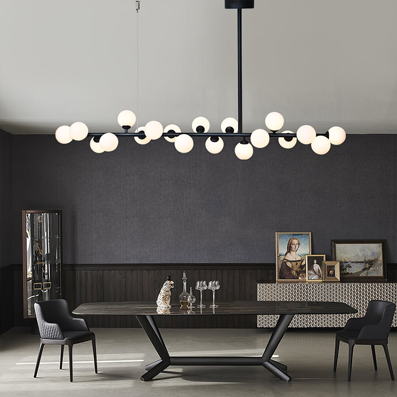Lumiray Black Linear Globe Pendant Light - Blowlighting