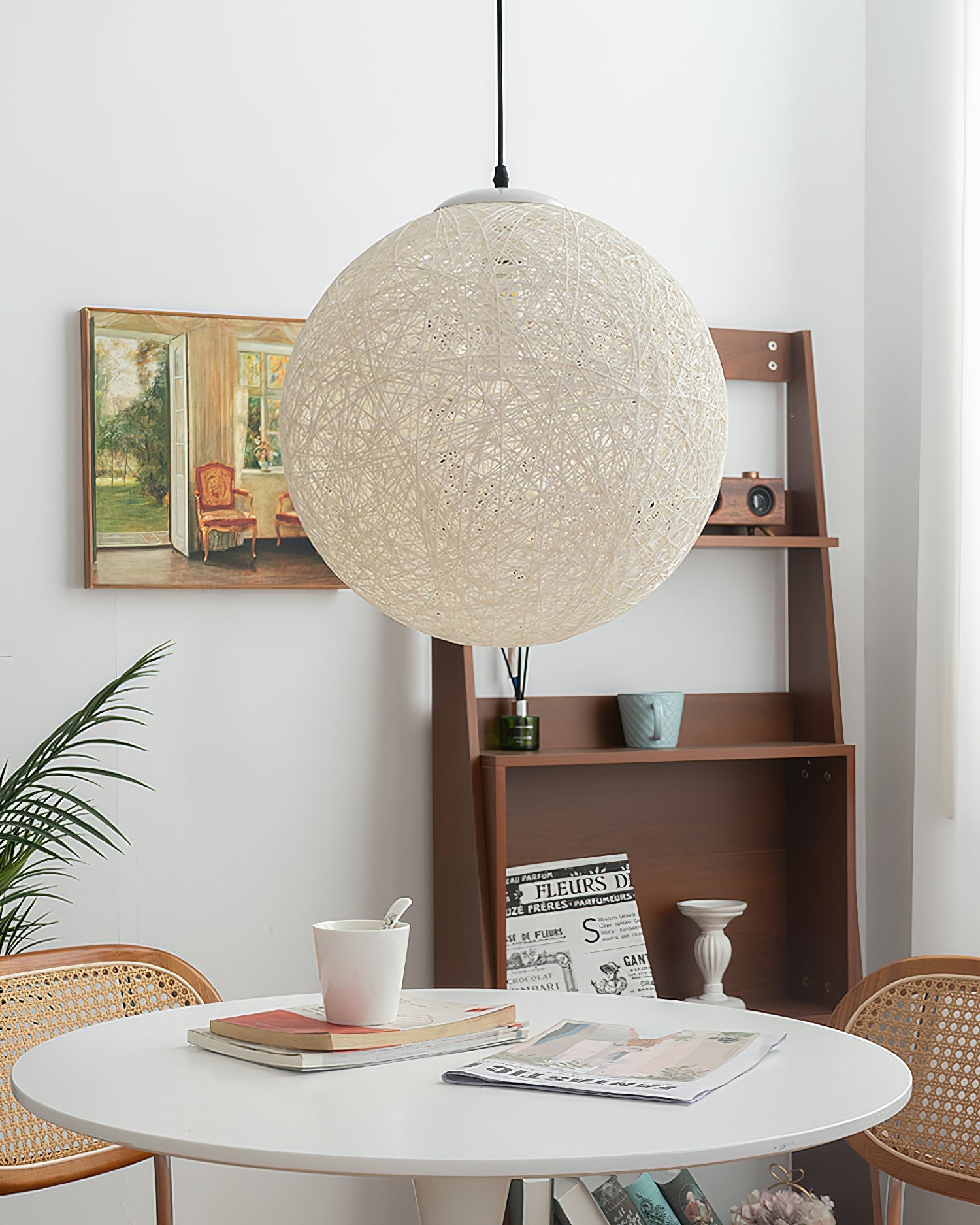 Pendant Lamp Hemp Rattan Sphere Handcrafted Artisanal Bohemian - Letslighting