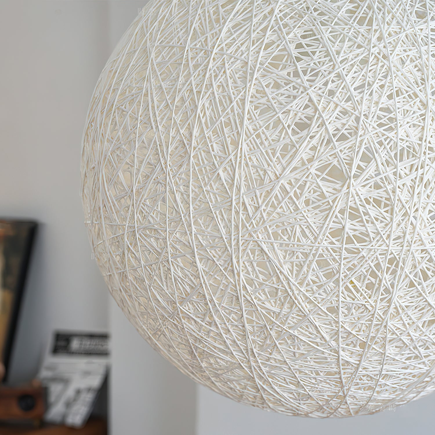 Pendant Lamp Hemp Rattan Sphere Handcrafted Artisanal Bohemian - Letslighting