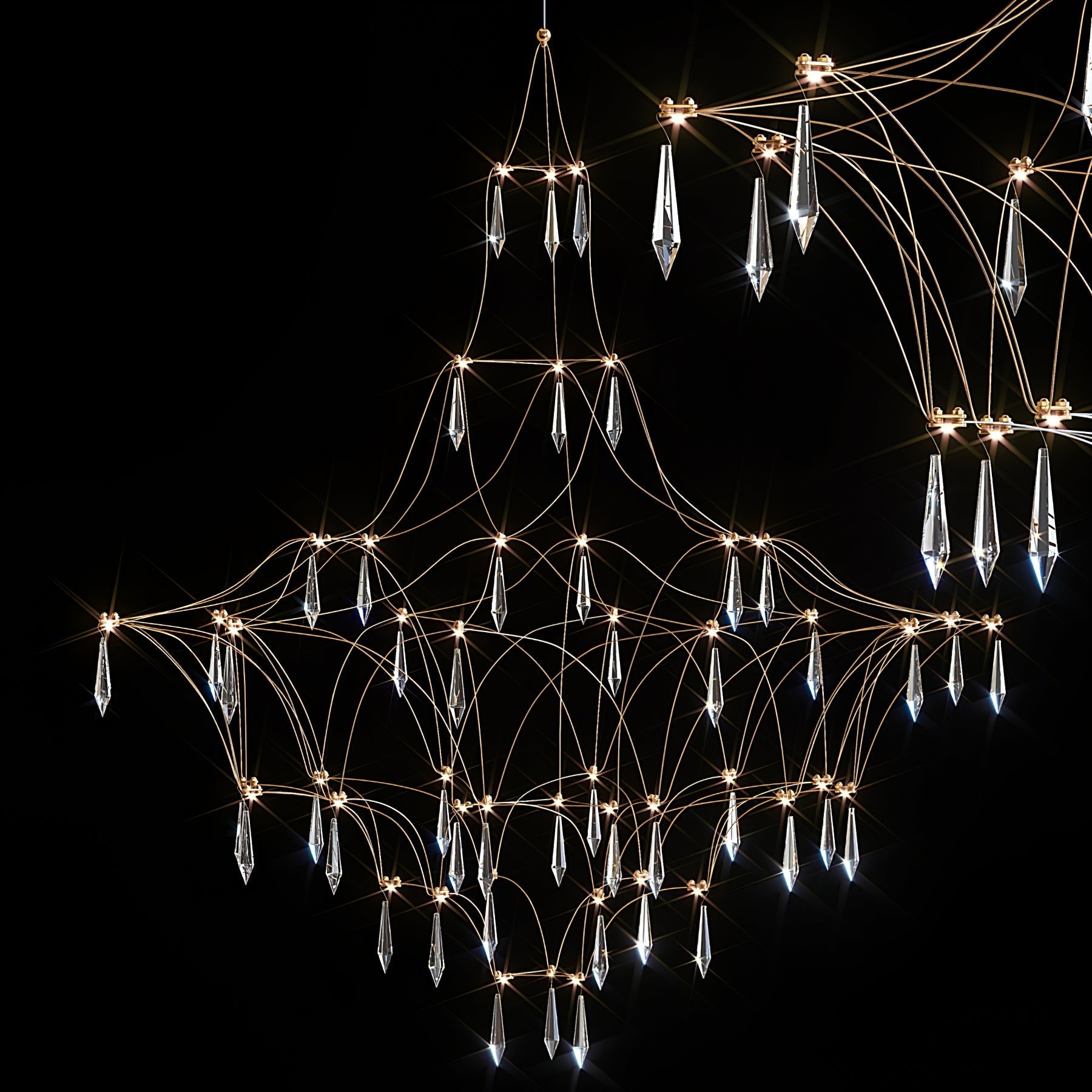 Allaeira Postmodern Luxury Crystal Chandelier - Lamp Copper