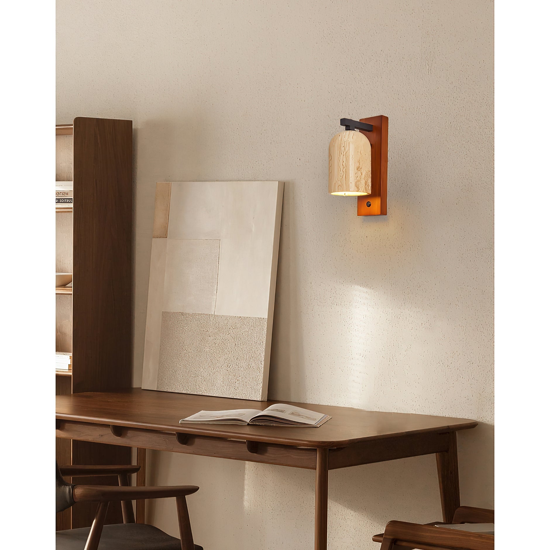 Cevenia Art Classic Natural Travertine Wall Lamp - Lamp Copper