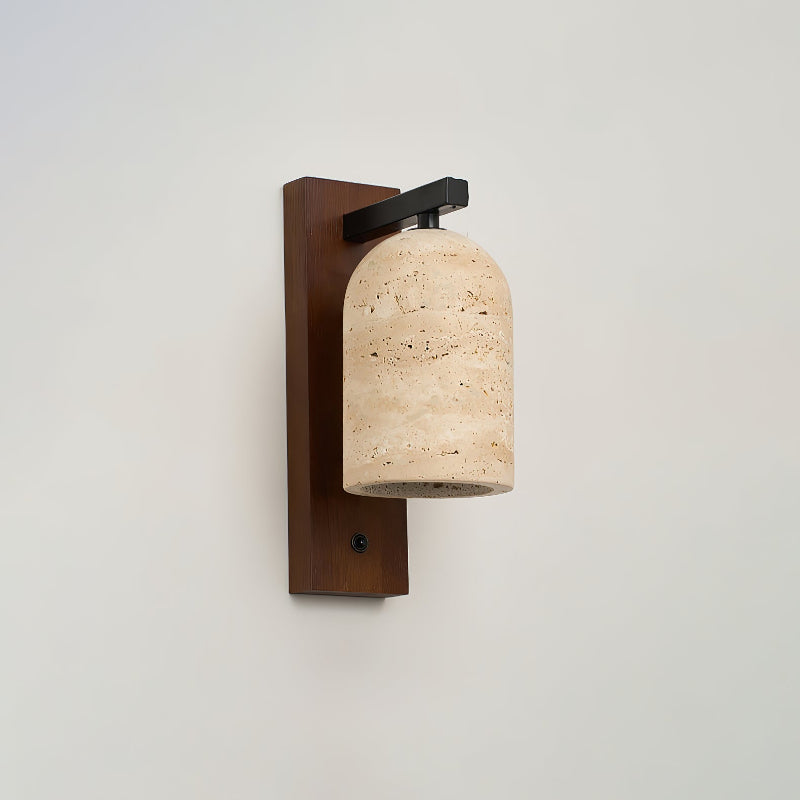 Cevenia Art Classic Natural Travertine Wall Lamp - Lamp Copper
