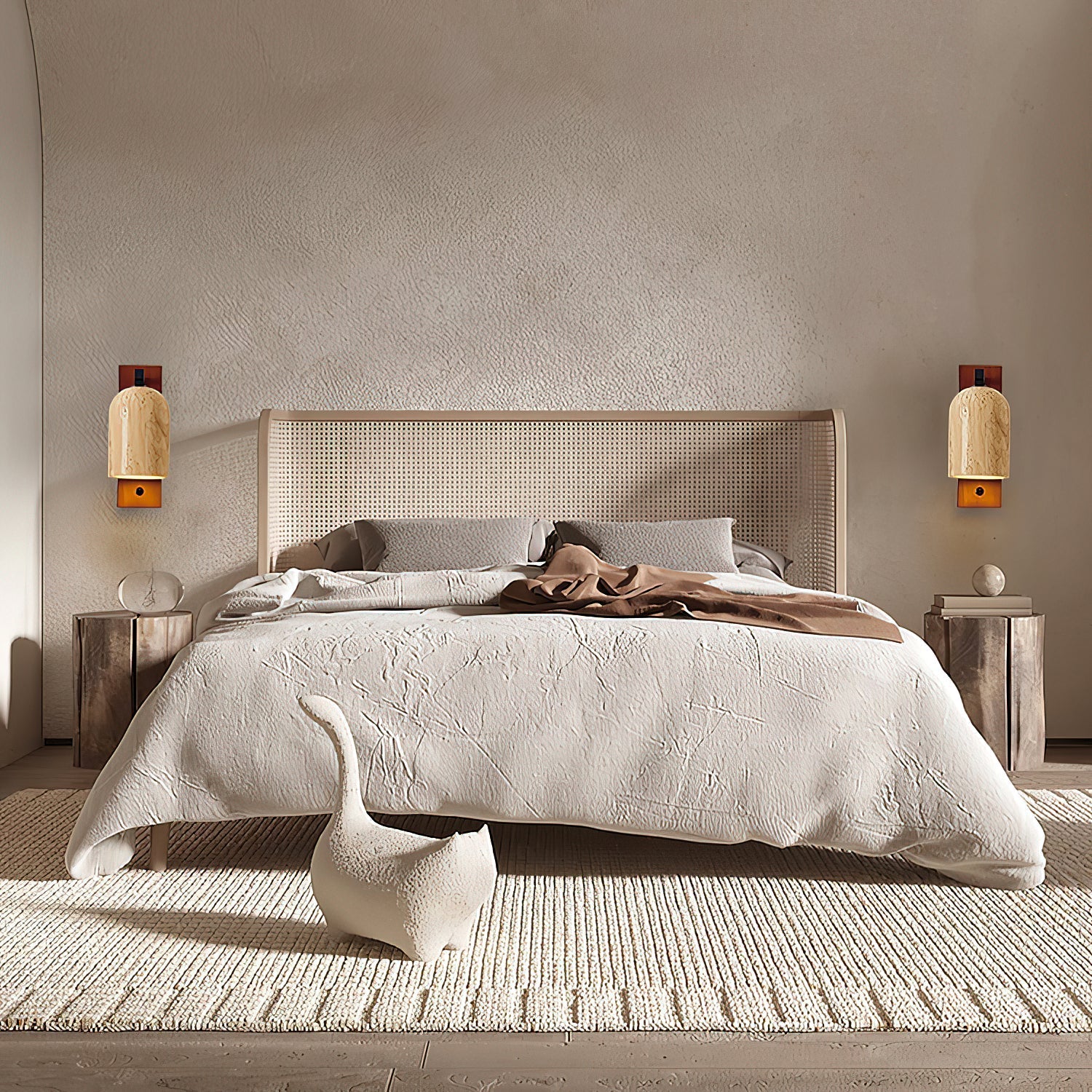 Cevenia Art Classic Natural Travertine Wall Lamp - Lamp Copper