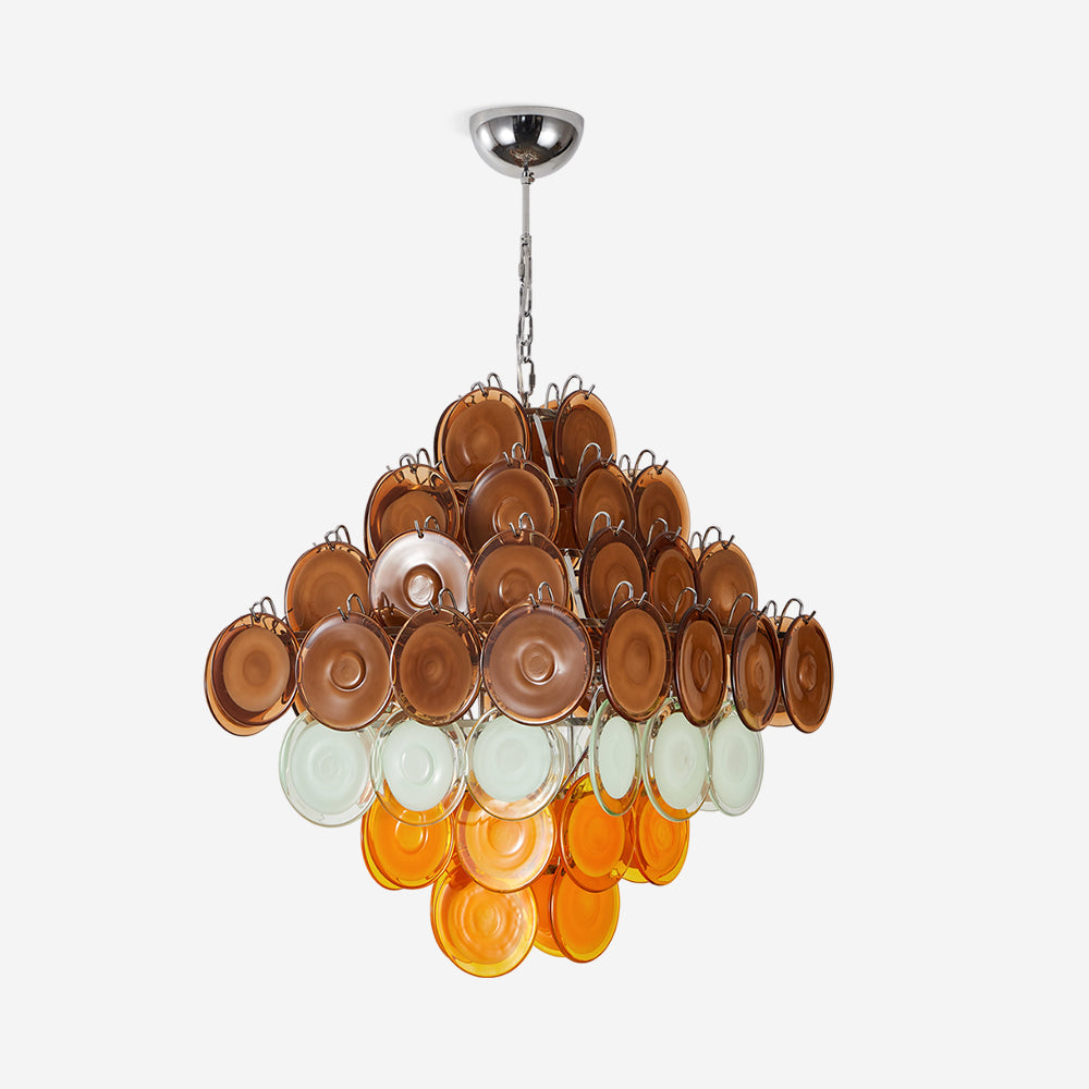 Miretta Chandelier Tiered Glass Discs - Letslighting
