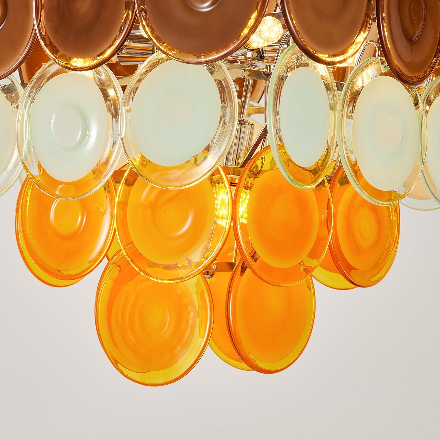 Miretta Chandelier Tiered Glass Discs - Letslighting