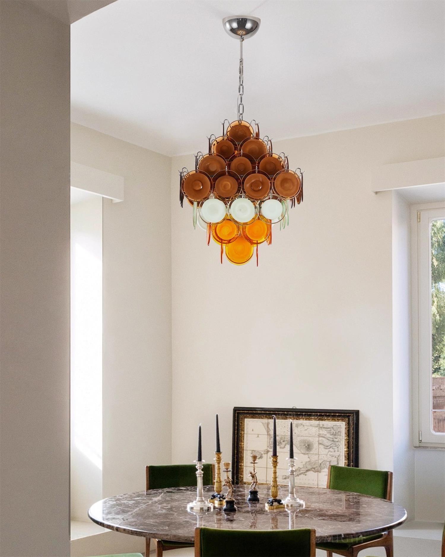 Miretta Chandelier Tiered Glass Discs - Letslighting