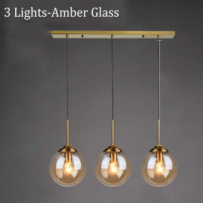 Valentina Luminaires Suspension Verre Transparent Ambre