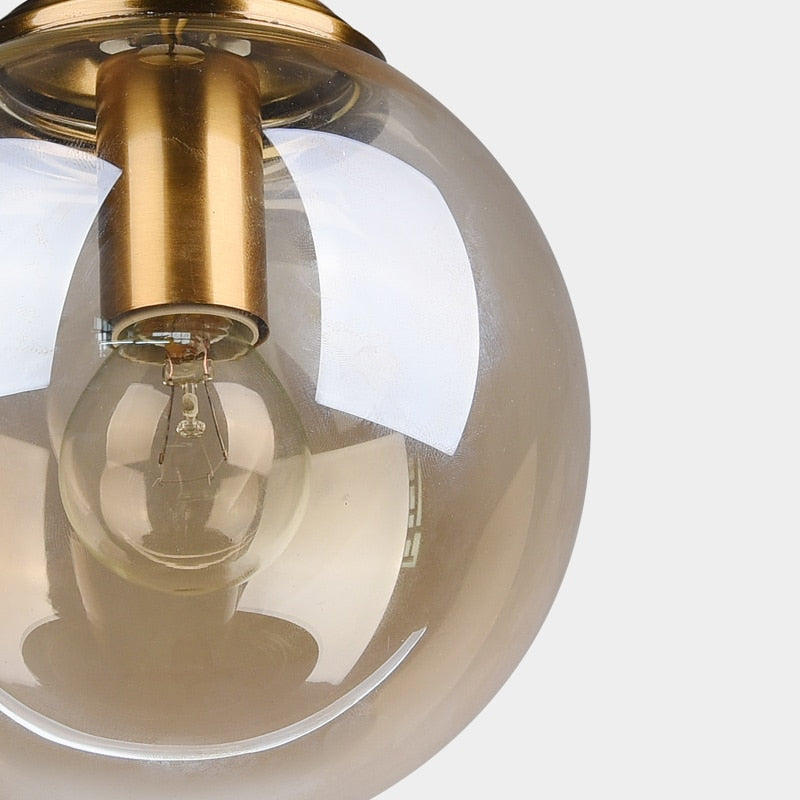 Valentina Luminaires Suspension Verre Transparent Ambre