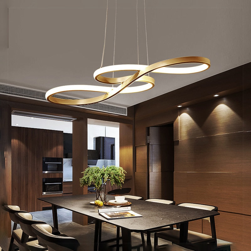 Arisha Suspension Linéaire Nordique Noir/Blanc/Or, Chambre