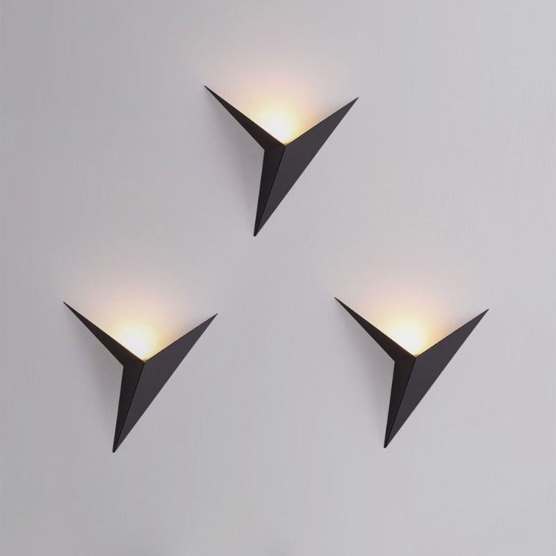 Ray Applique Murale Triangle Minimaliste Moderne Blanc/Noir/Or, Salon