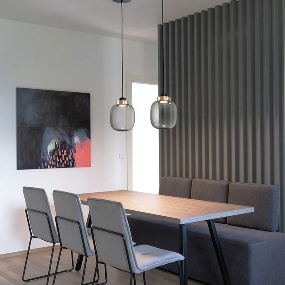 Valentina Moderne LED Suspension Fumée Verre Chambre À Coucher