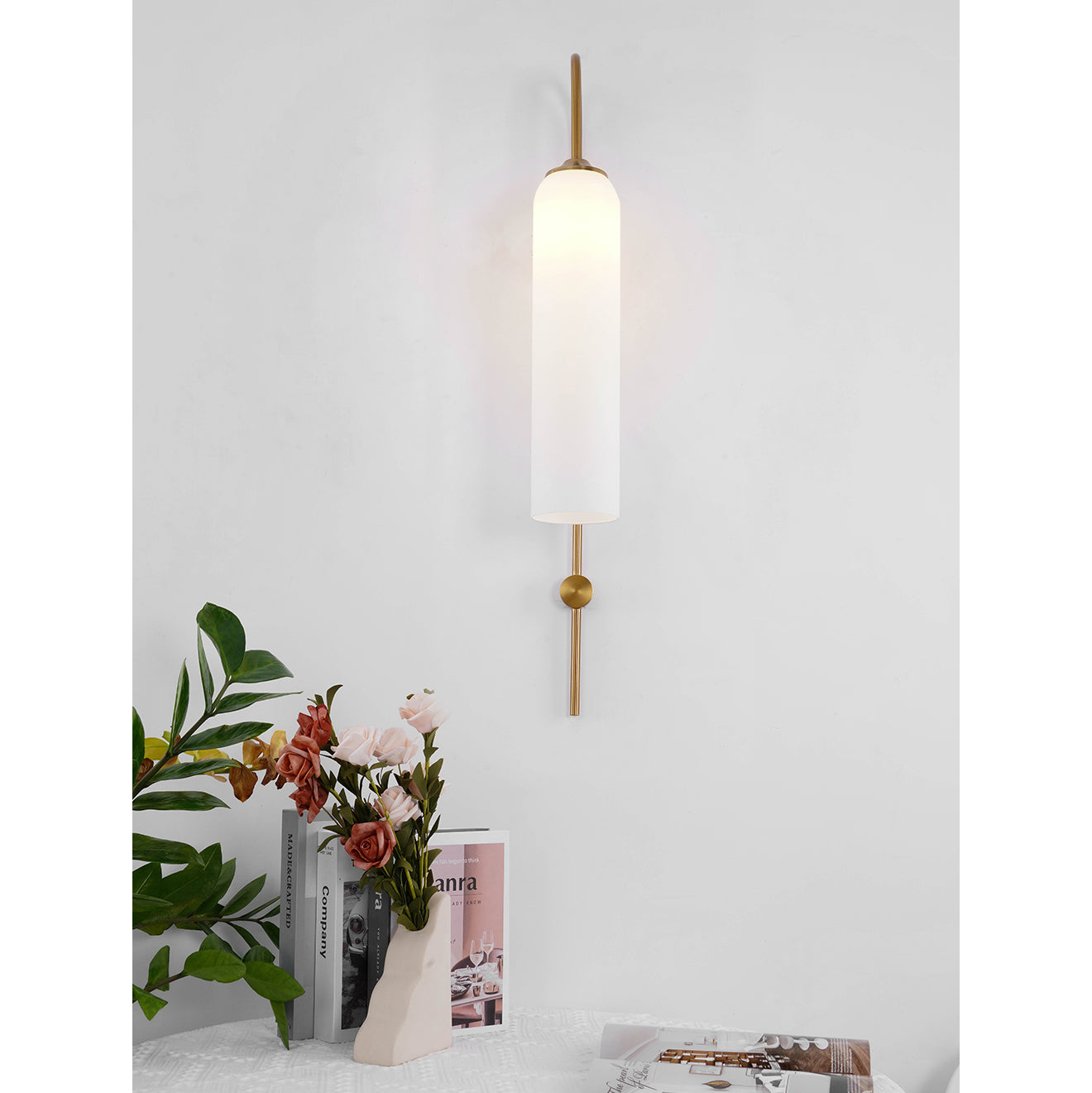 Anoriel Modern Minimalist Metal Glass Wall Lamp - Lamp Copper