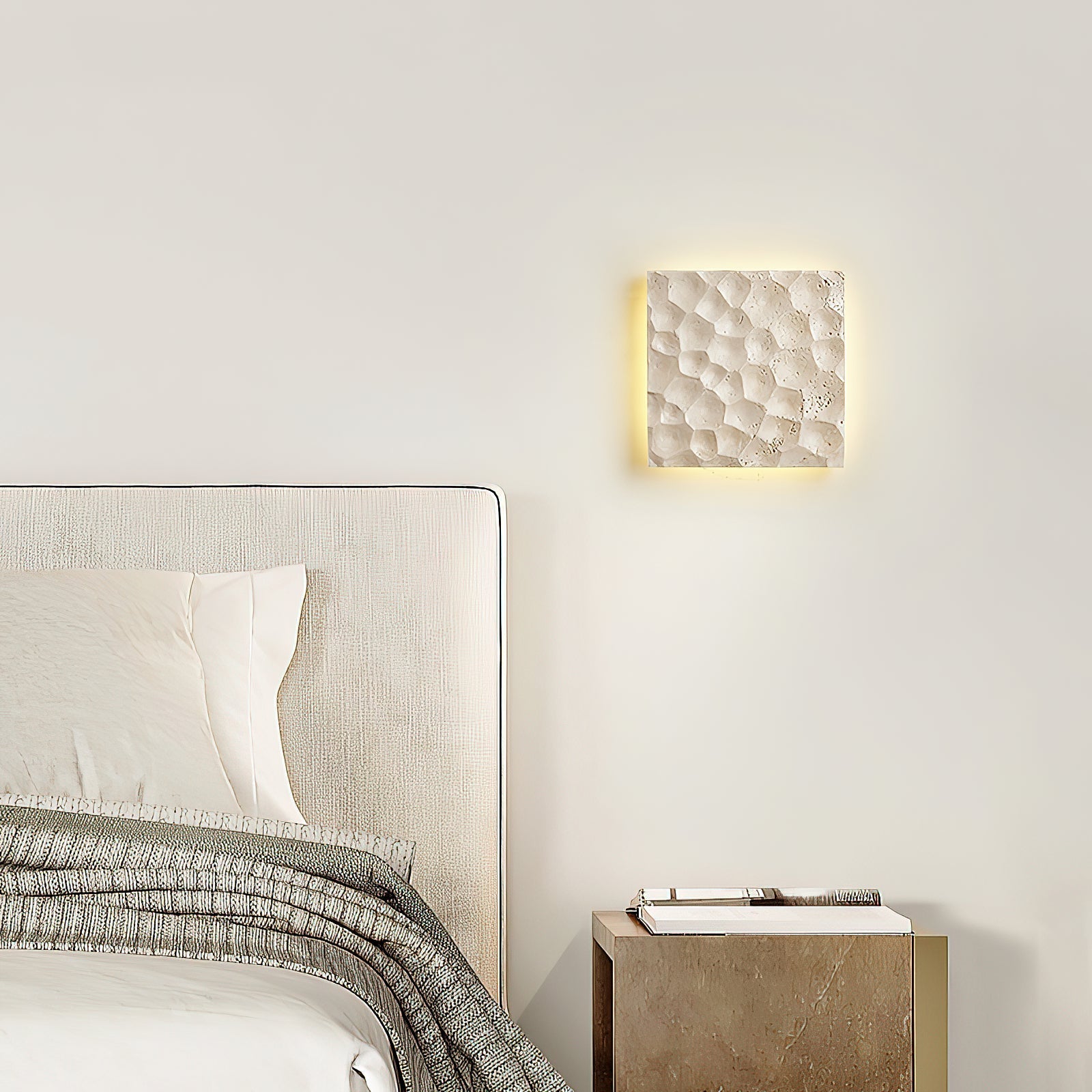 Vedoreth Individual Creativity Panel Travertine Sconce Wall Lamp - Lamp Copper