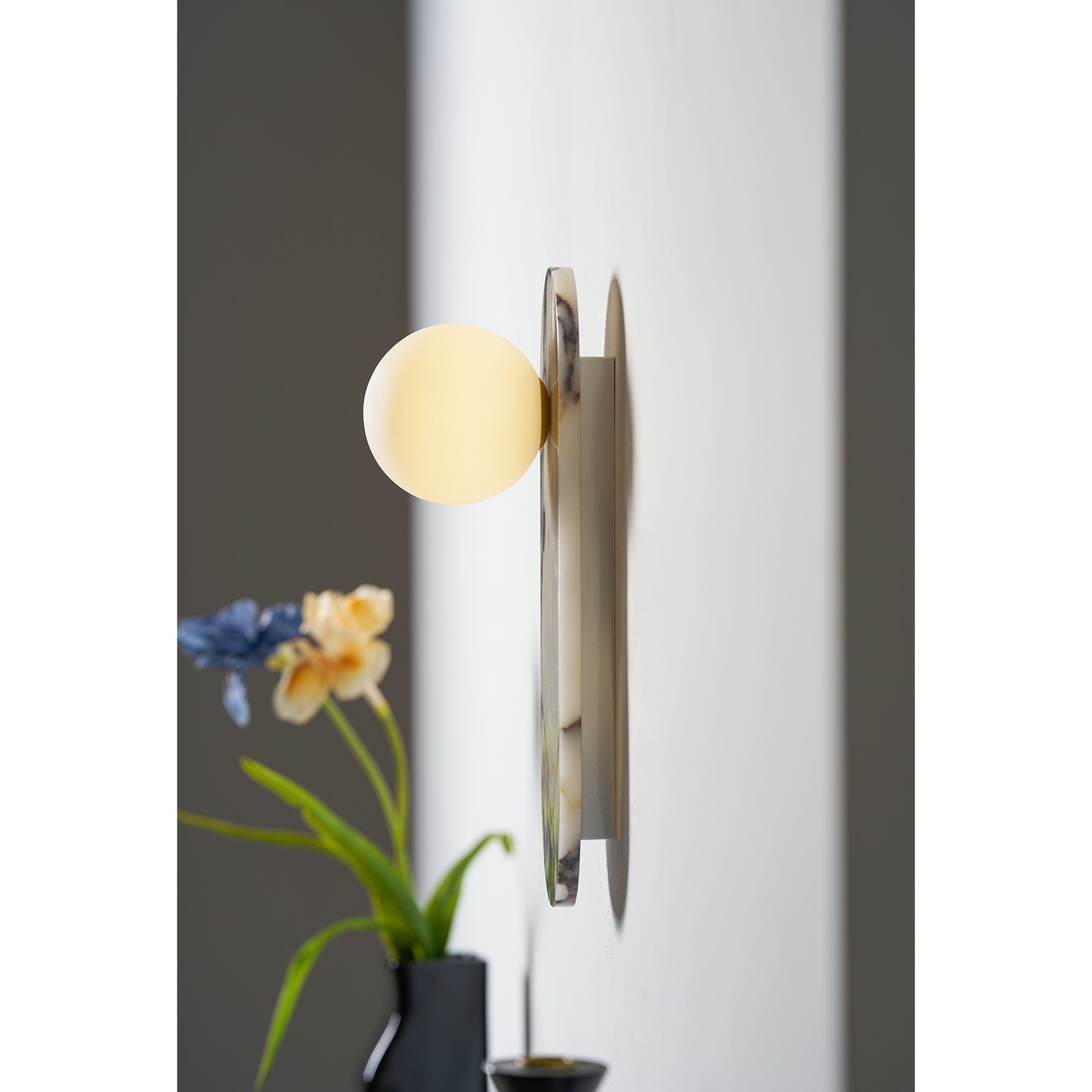 Covelyra Modern Minimalist Marble Glass Wall Lamp - Lamp Copper