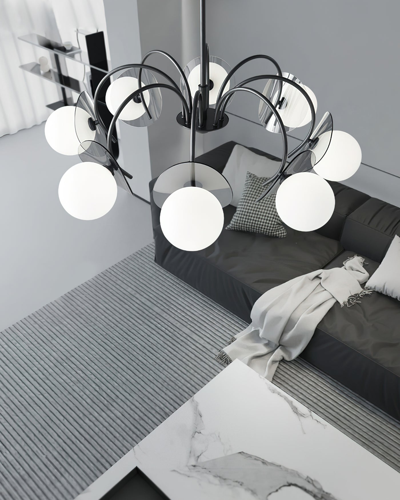 Aurora Chandelier Globe Arm Sculptural - Blowlighting