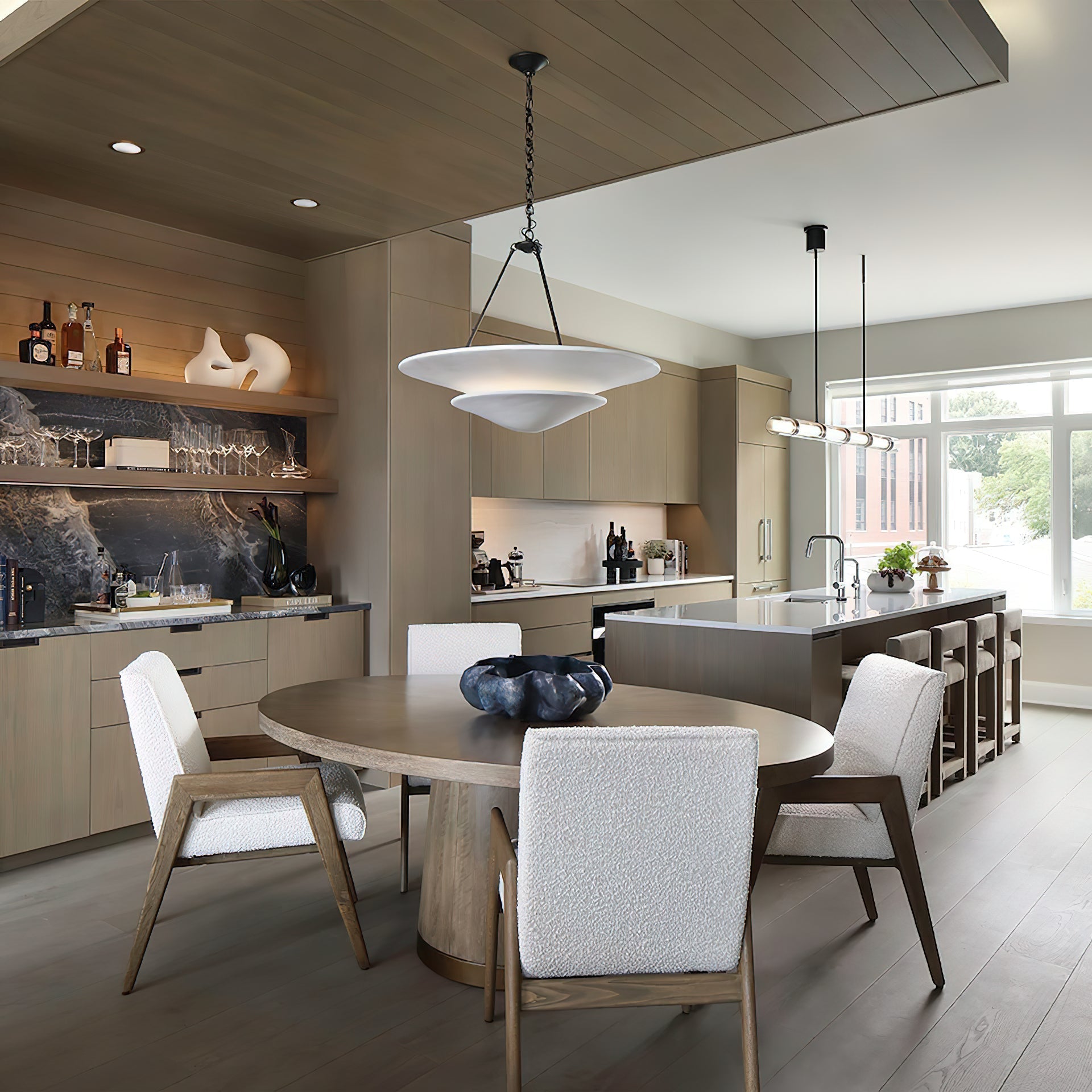 Avinisra Modern Minimalist Brass Metal Chandelier - Lamp Copper