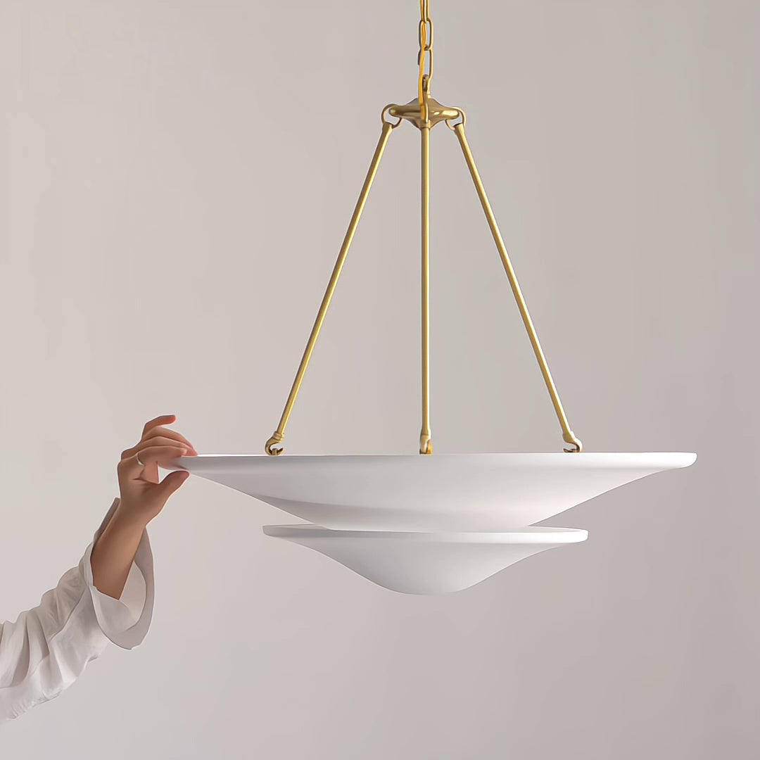 Mollino Chandelier Gypsum Sculptural Suspended - Letslighting