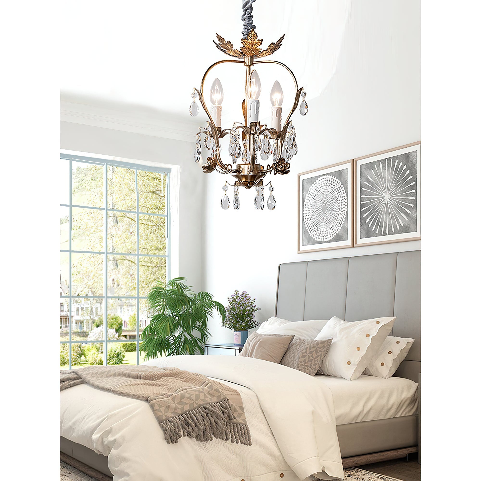 Sylaeara Postmodern Luxury Metal Crystal Chandelier - Lamp Copper