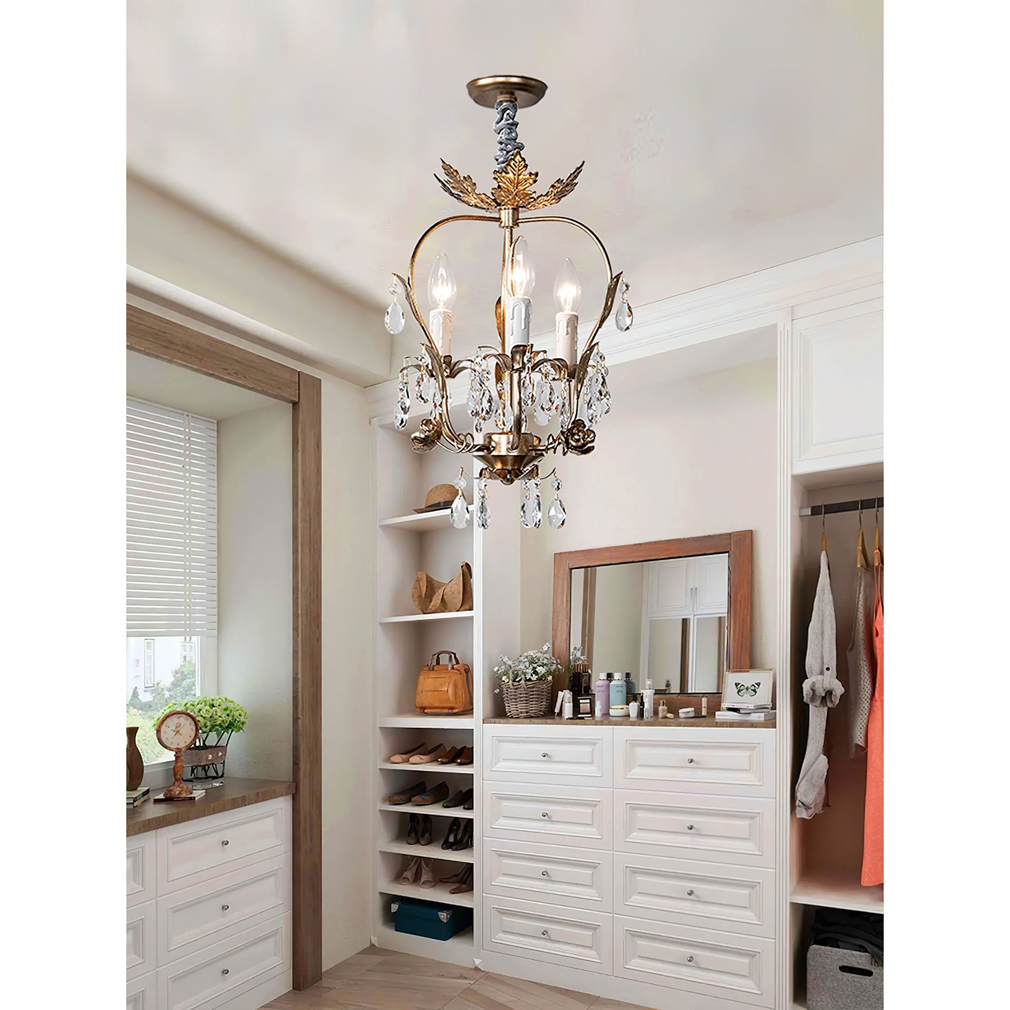 Sylaeara Postmodern Luxury Metal Crystal Chandelier - Lamp Copper