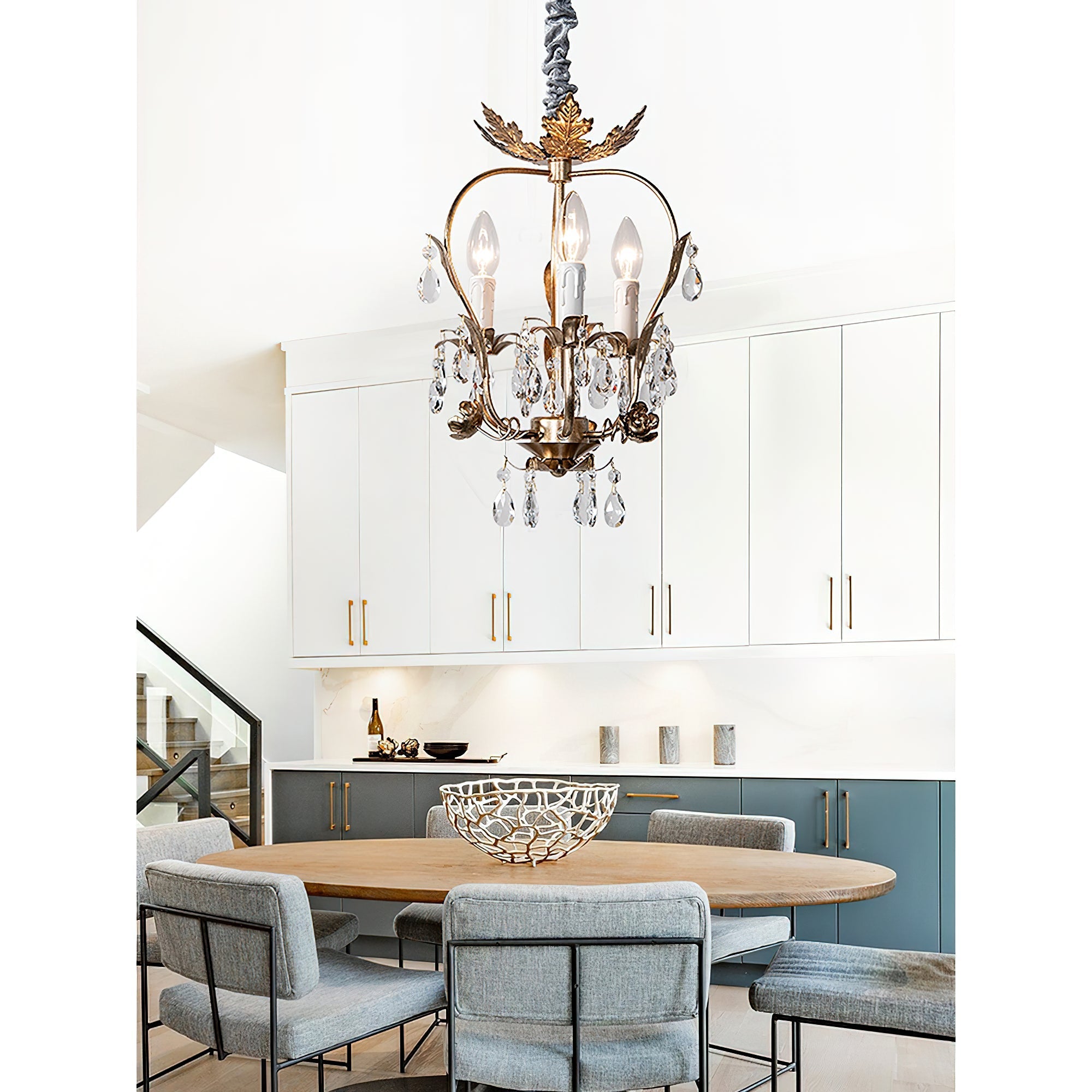Sylaeara Postmodern Luxury Metal Crystal Chandelier - Lamp Copper