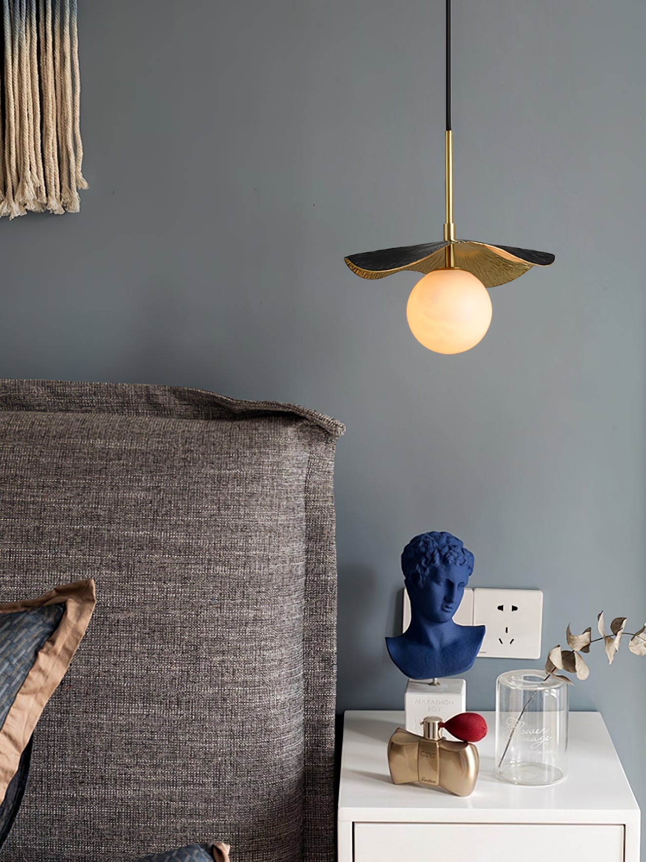 Zaraeen Modern Minimalist Brass Alabaster Pendant Light - Lamp Copper